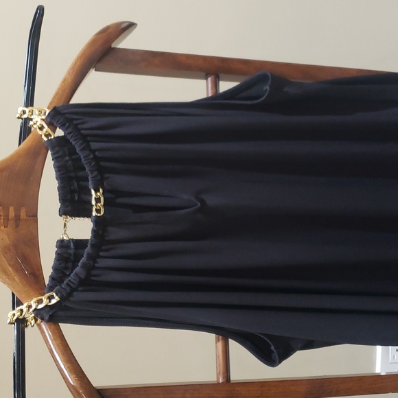 Nwot Michael Kors black dress with gold chain   2X - Picture 4 of 7